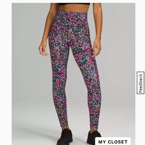 Lululemon base pace high rise running tight 28”  size 10, worn once, multicolor